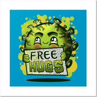 corona free hugs cute and funny Posters and Art